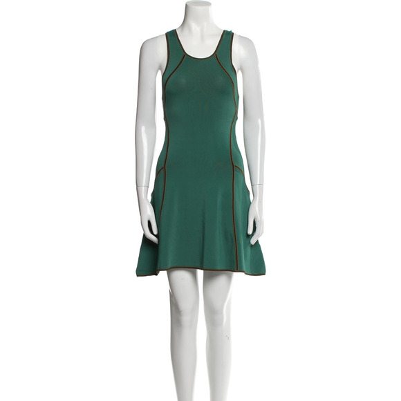 Scoop Neck Mini Dress - Green - Picture 1 of 1